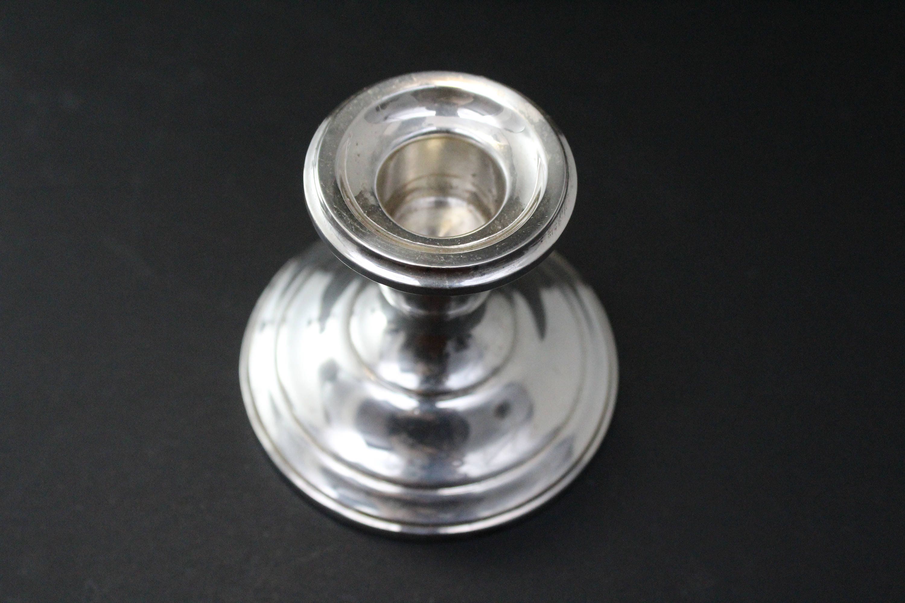 Sterling Silver Single Candlestick, Plain Sterling Candle Holder, Els