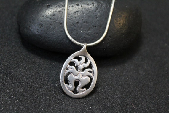 Sterling Silver Figure Necklace, Sterling Necklac… - image 1