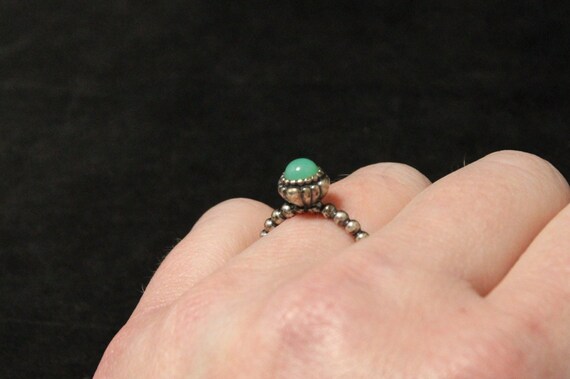Sterling Silver Dainty Granulated Chrysoprase Rin… - image 9