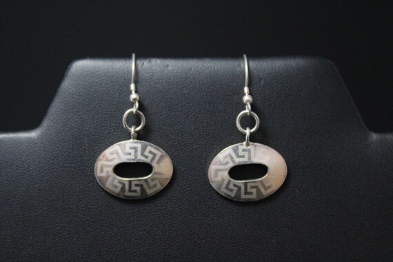 Sterling Greek Key Dangle Earrings, Sterling Silve