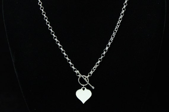 Sterling Silver Toggle Heart Minimalist Chain Nec… - image 6