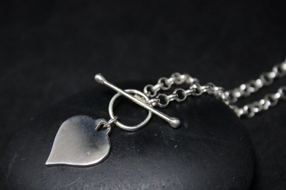 Small Heart Tag Rolo Chain Sterling Silver Bracelet Small Heart Tag Rolo Chain Sterling Silver Bracelet