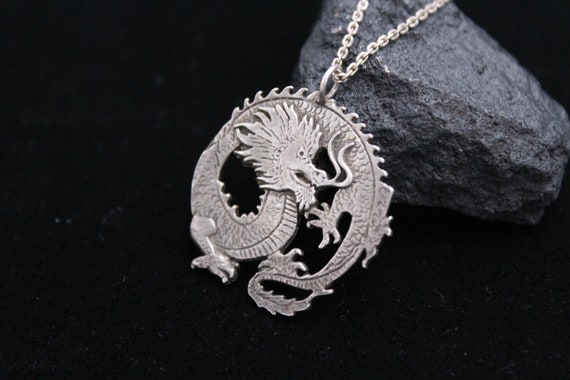 Sterling Silver Jewelry Pendants & Charms Solid Antiqued Textured Chinese Dragon Pendant Sterling Silver Jewelry Pendants & Charms Solid Antiqued Textured Chinese Dragon Pendant