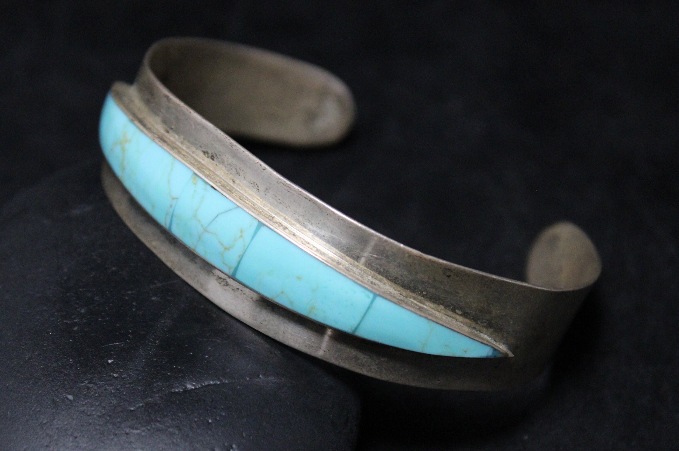 Vintage Silver Vintage Native American sterling silver and Turquoise  bracelet Vintage Native TQ brac19 - Susan Eisen Fine Jewelry & Watches