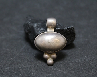 Sterling Silver Geometric Pendant, Sterling Silver Signed "ATT" Mexico Pendant