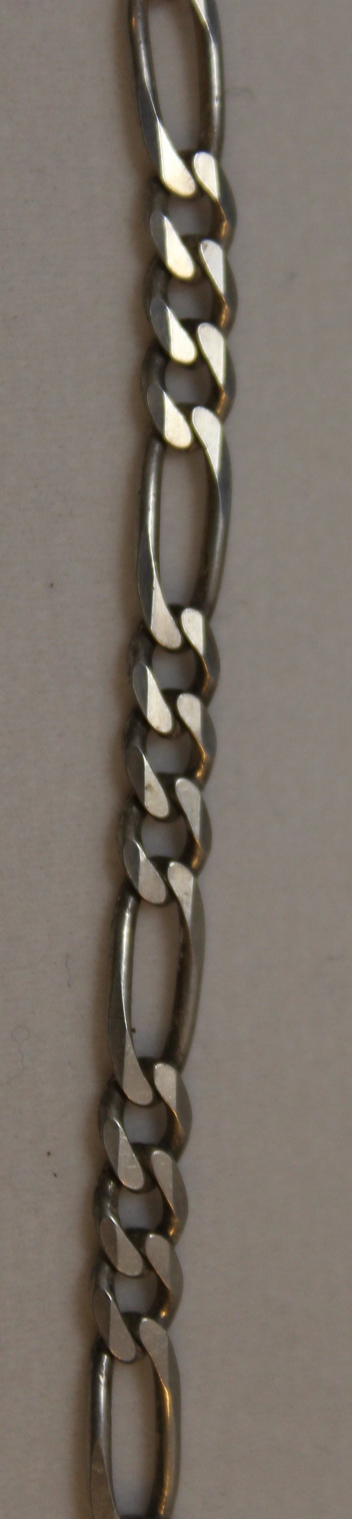 24 Sterling Silver Figaro Necklace, 4.5 mm Figaro Necklace, Silver