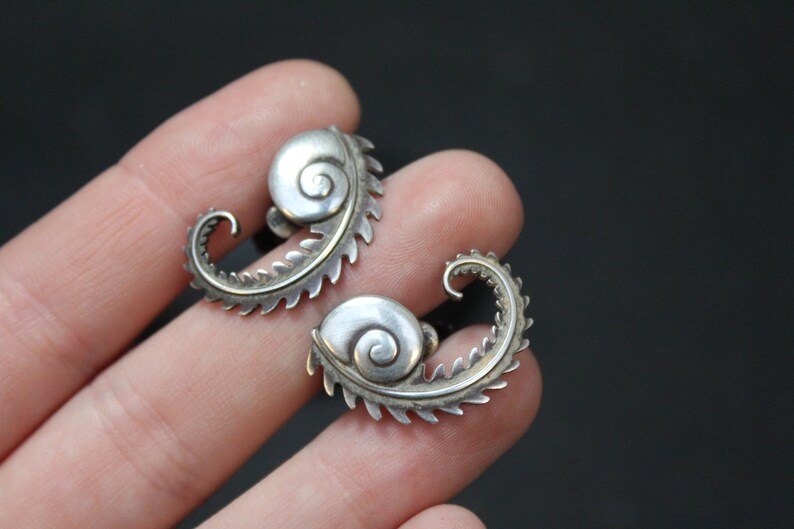 Georg Jensen Sterling Earrings Danish Sterling Earrings Sterling Silver Georg Jensen Snail Wreath Earrings #112 Georg Jensen Earrings