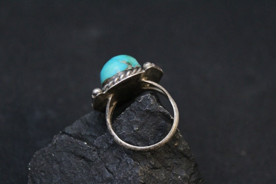 Sterling Silver and Turquoise Old Men's Ring, Tur… - image 3