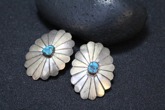 Sterling Silver Oval Turquoise Earrings, Earrings, Earrings, Turquoise Earrings, Earrings