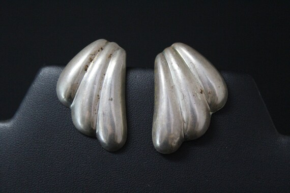 Hollow Sterling Silver Chunky Earrings, Bold Ster… - image 5