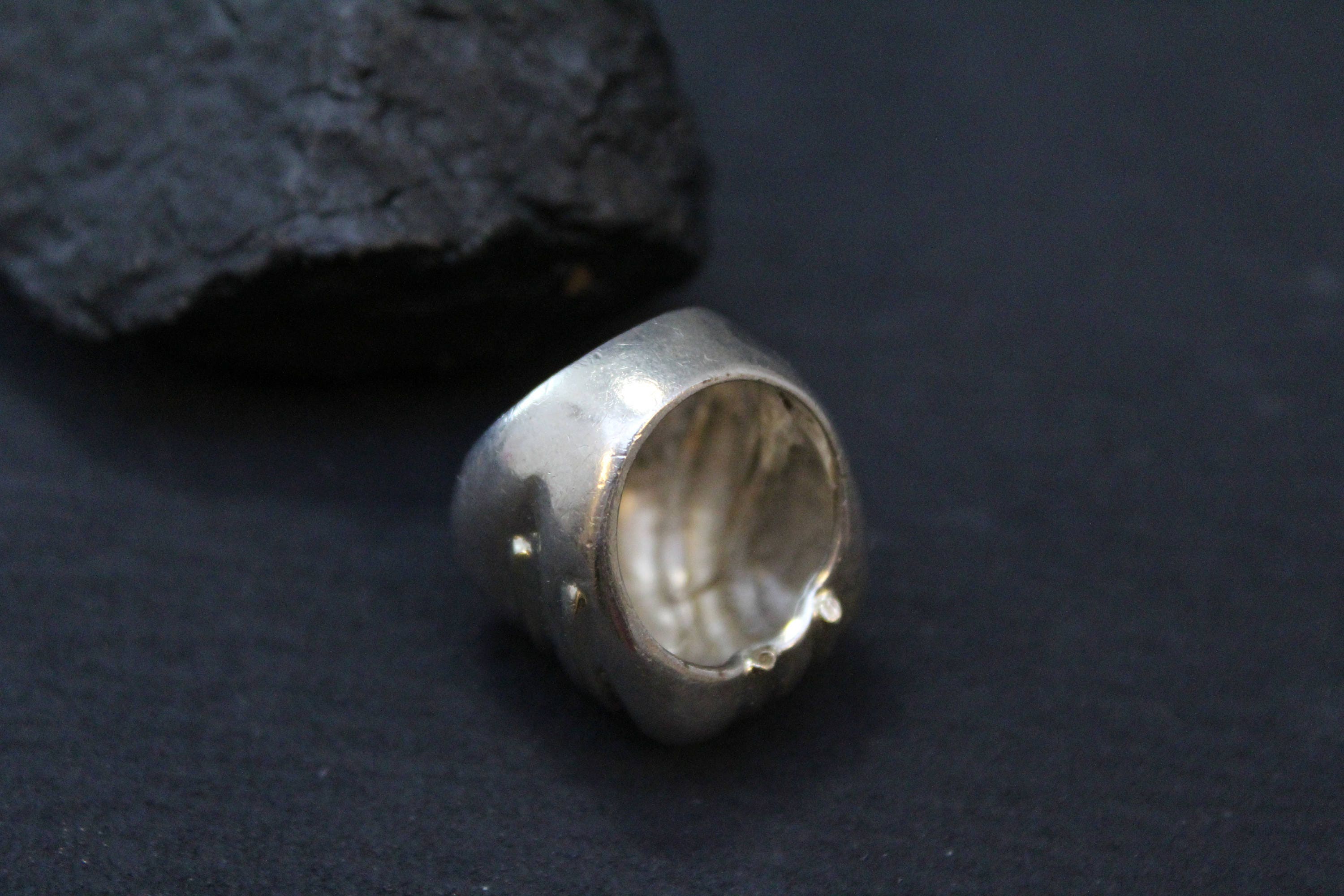 Sterling Silver Hand Forged Mexican Brutalist Ring, Heavy Sterling