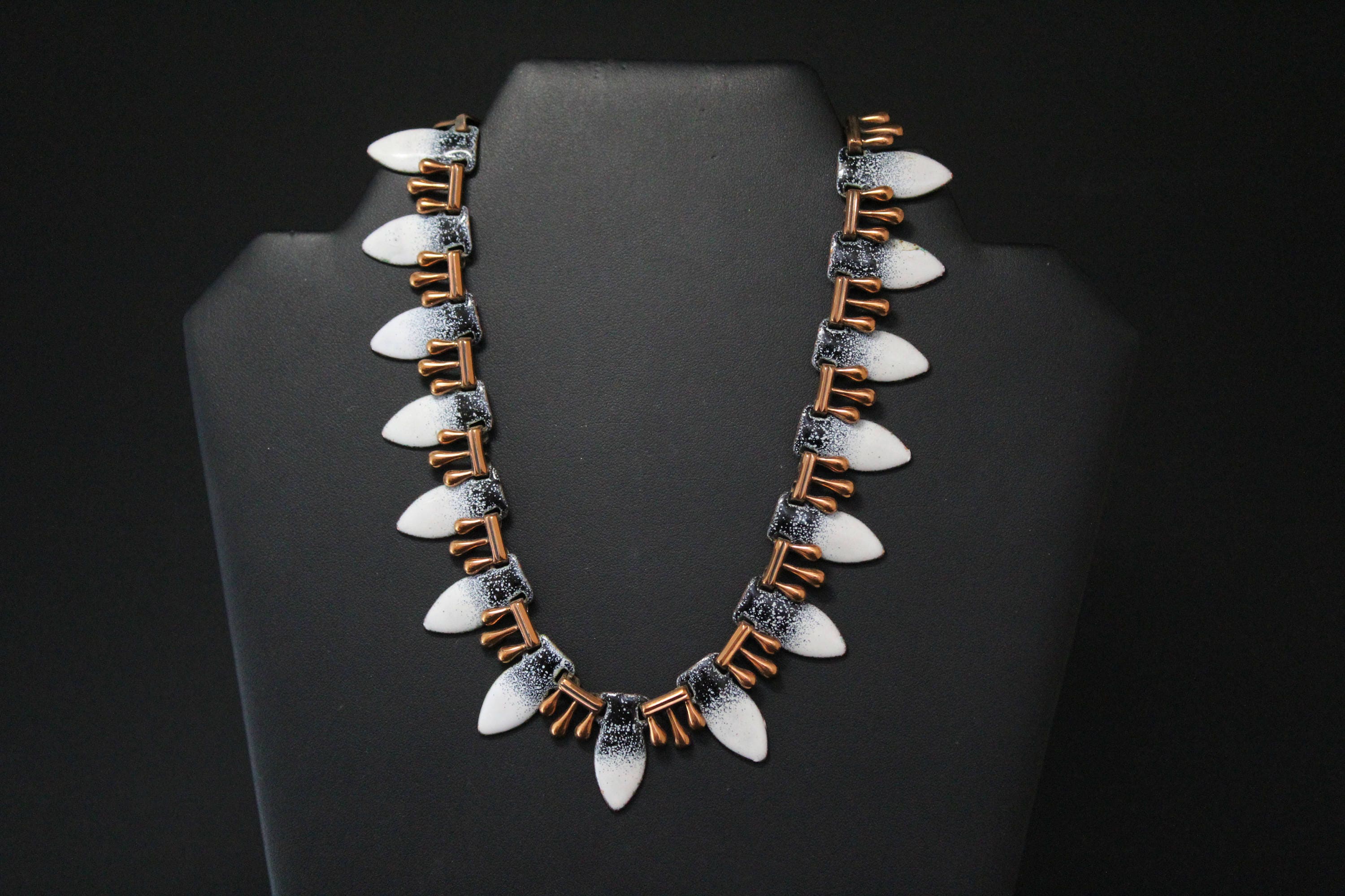 Mid Century Modern Copper Matisse Enamel Necklace