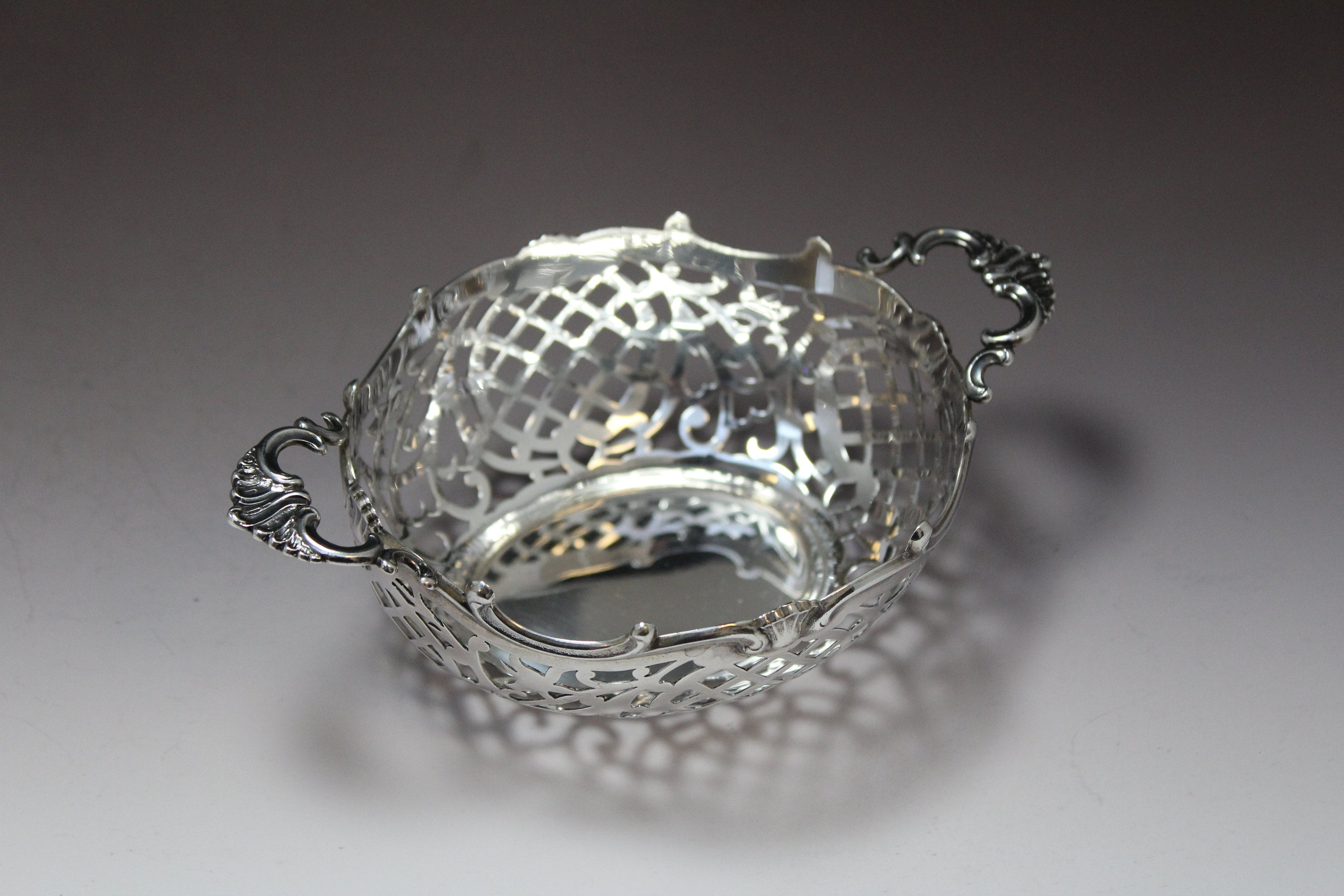 Pierced Sterling Silver Oval Bowl, Oval Sterling Silver