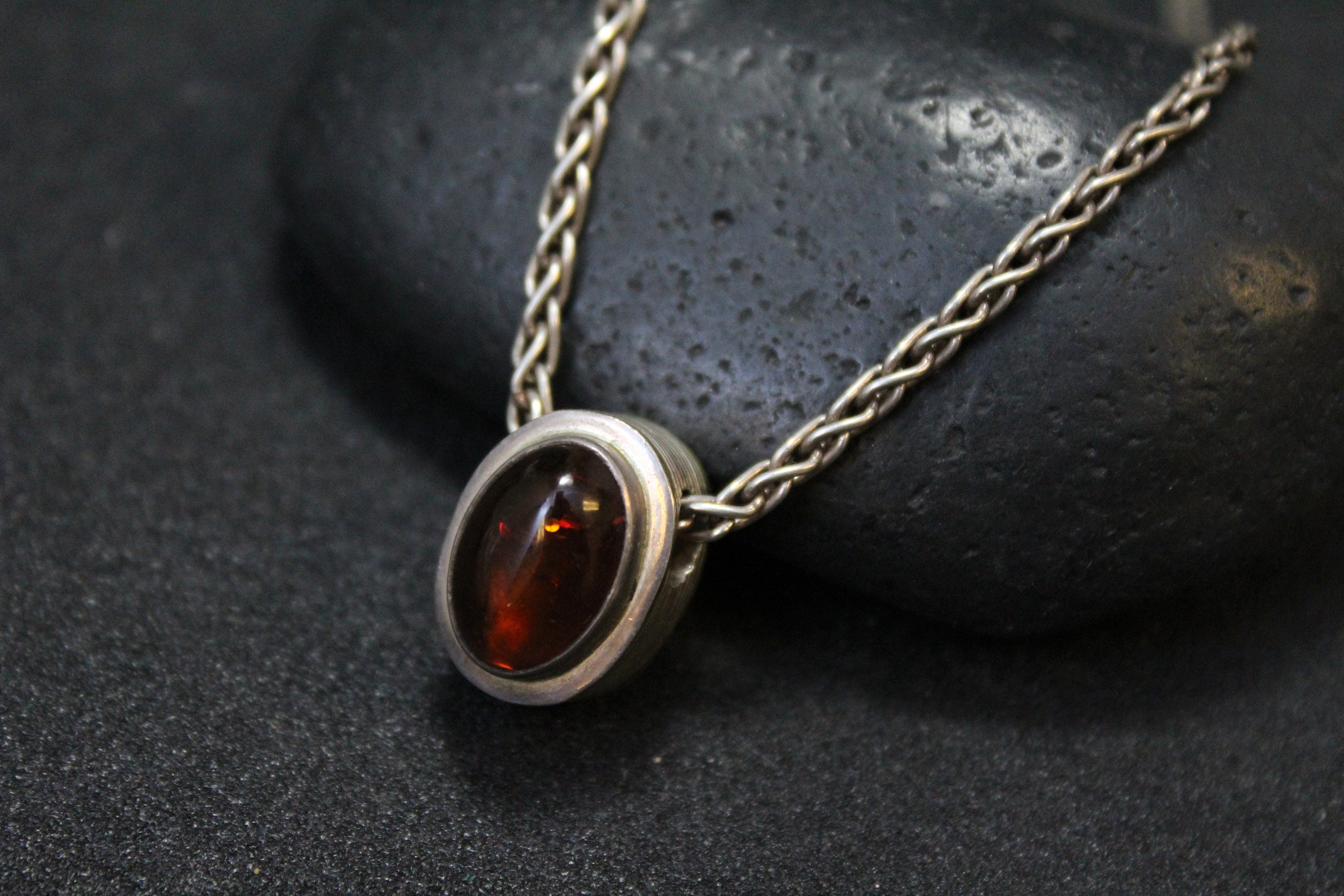 Sterling Silver Lori Bonn Amber Pendant Necklace Sterling Silver Lori Bonn Amber Pendant Necklace Jewelry Oval