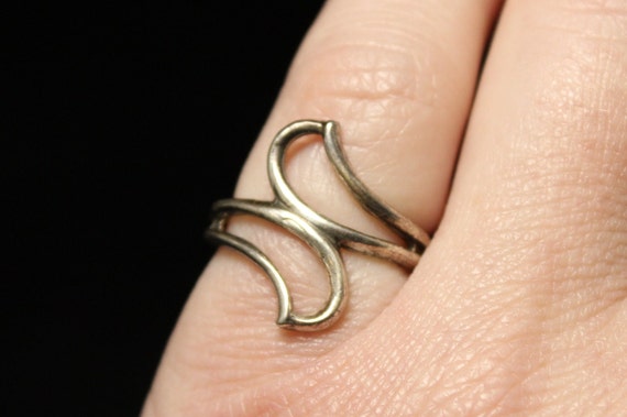 Sterling Silver Modernist Swirl Ring, Modern Ster… - image 5