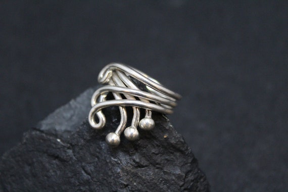 Simple Sterling Silver Swirl Bypass Ring, Sterling