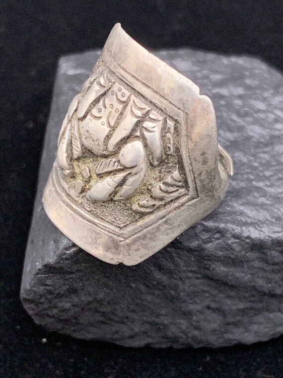 Epic Antique Asian Silver Ring, Sterling Silver M… - image 4