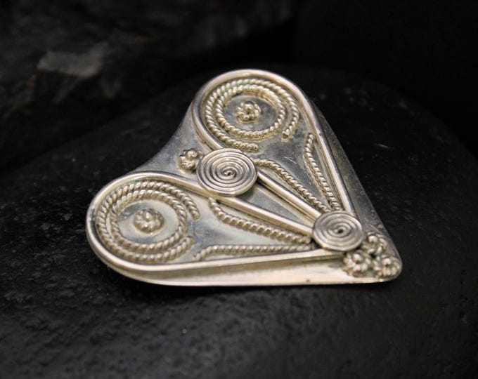 Brenda Schoenfeld 1990 Convertible Pin/Pendant, Artist Signed Mexican Silver, Modernist Brooch Pendant, TAXCO Dynasty Designer