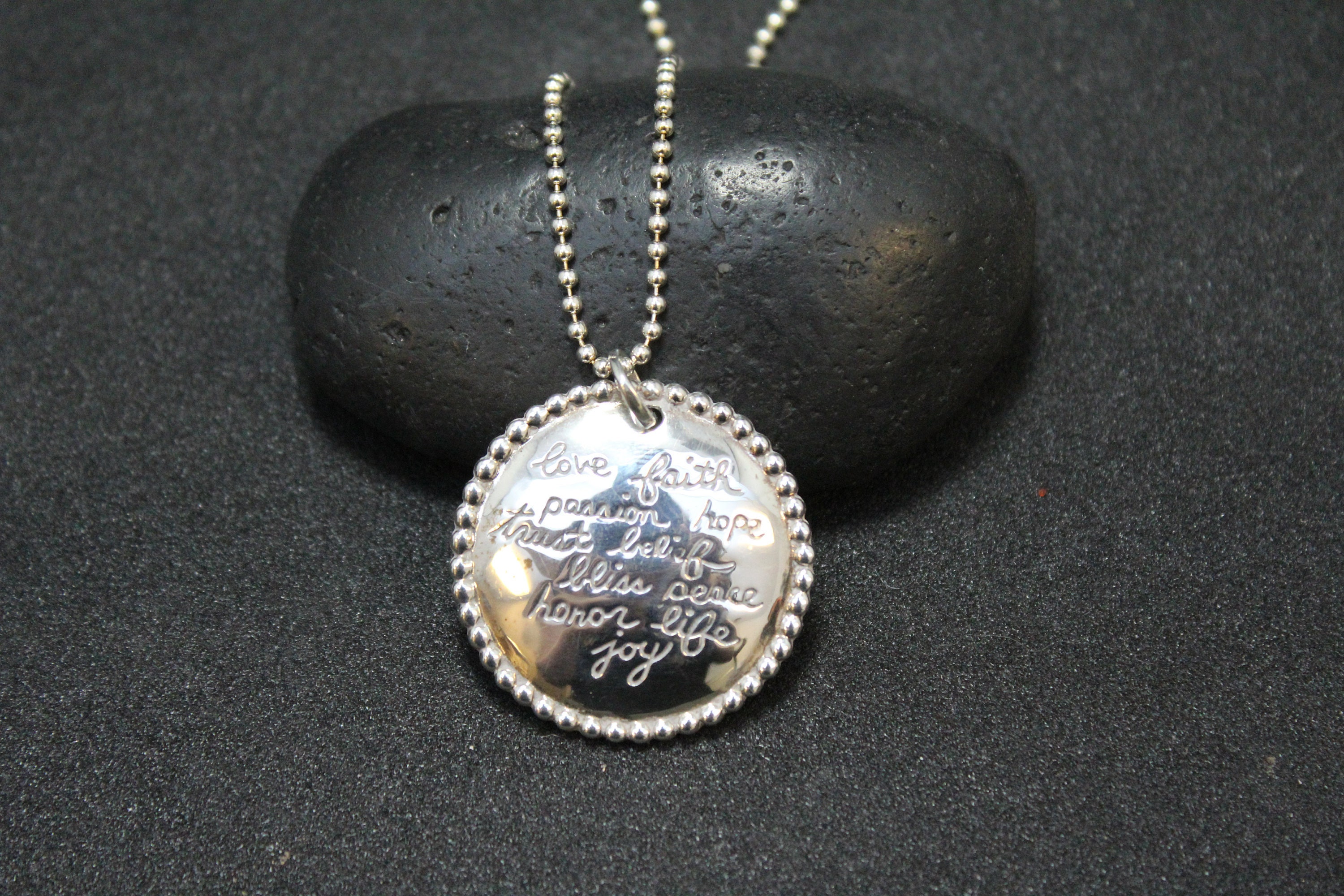 Sterling Silver Love Faith Passion Hope Trust Belief Bliss Peace Honor