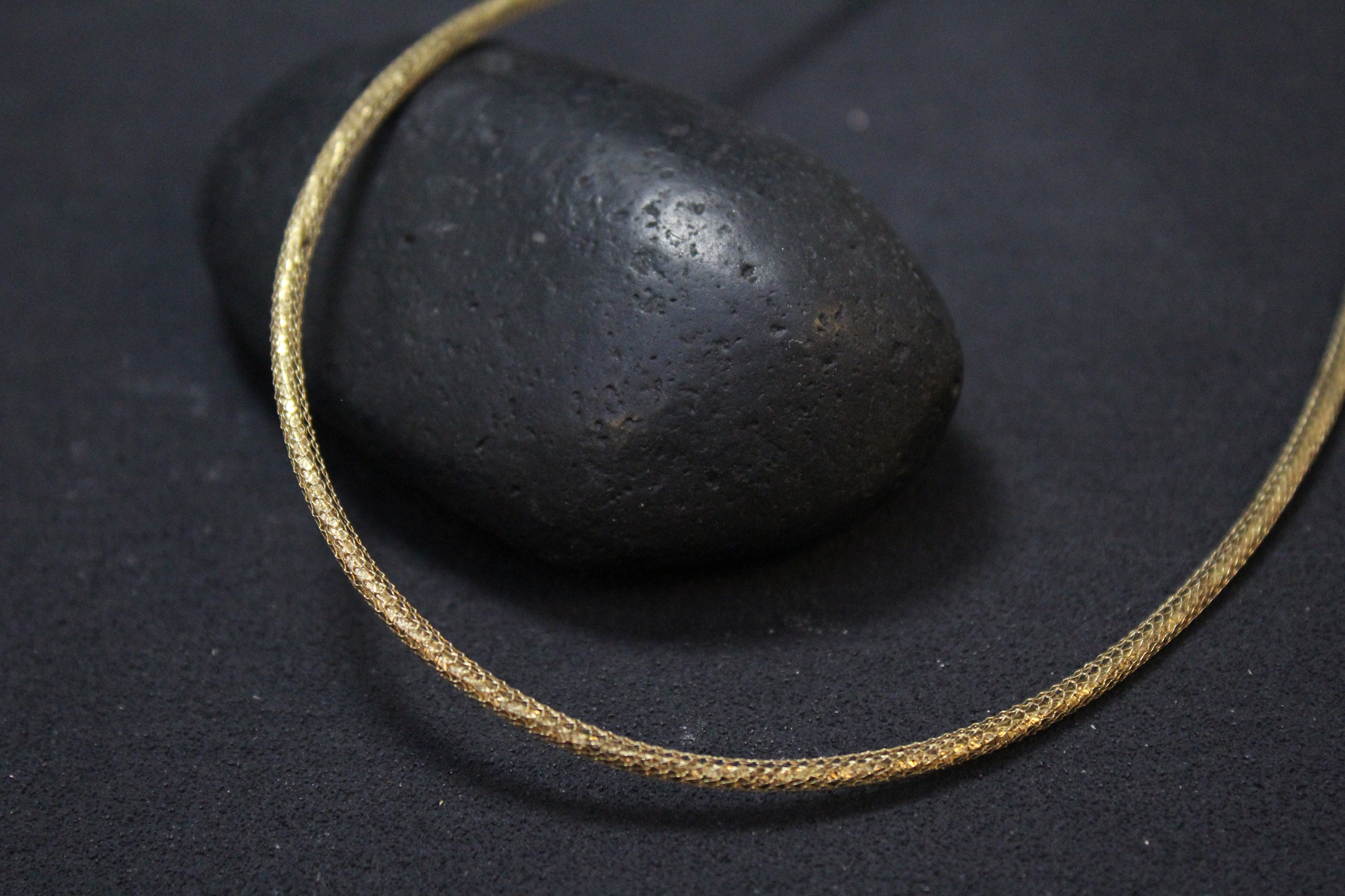 Sterling Silver Gold Overlay Designer Mesh Chain, Mesh Necklace