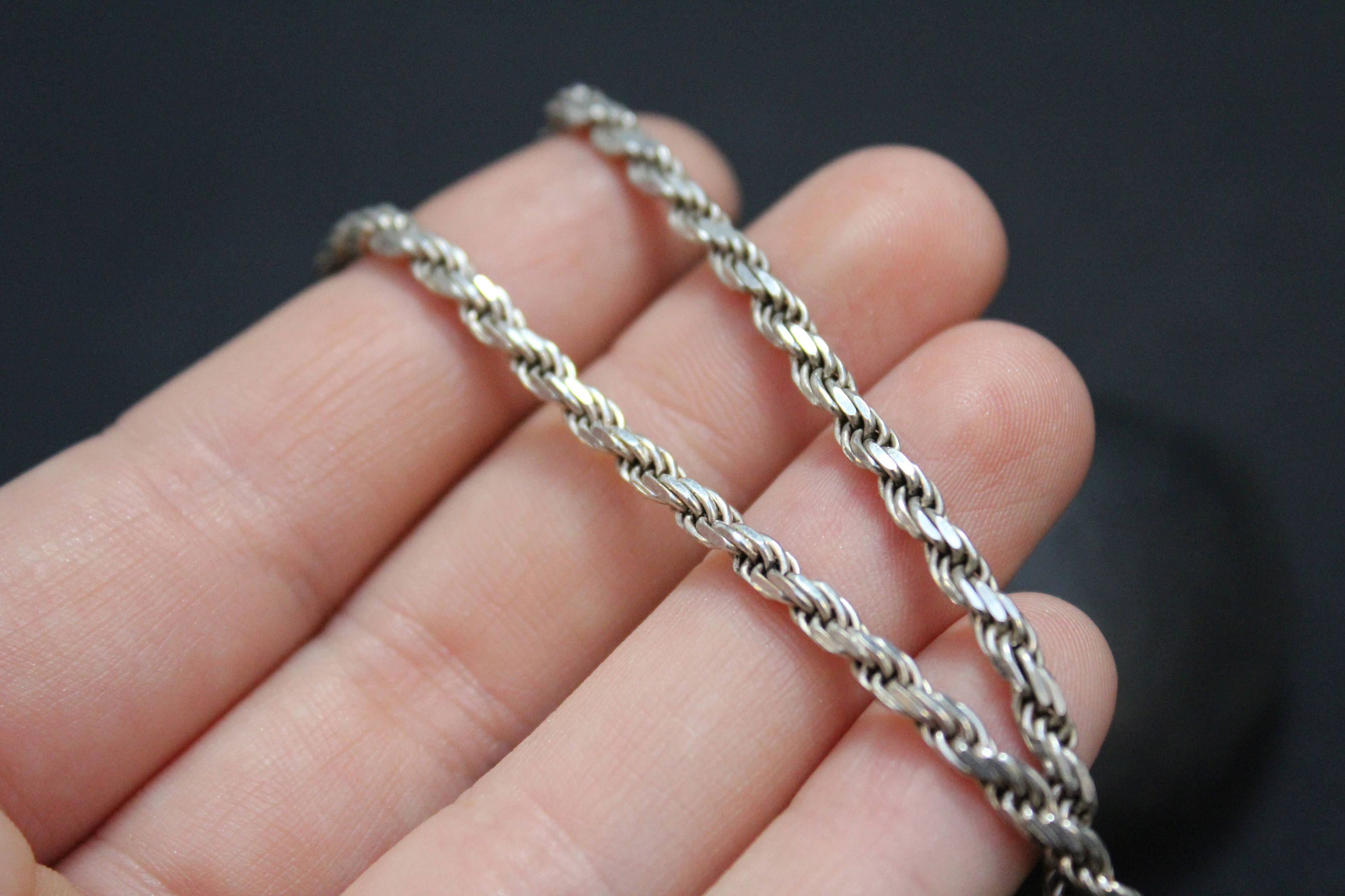 Sterling Silver Rope Chain, 3mm Sterling Silver Rope Chain, 3mm Chain