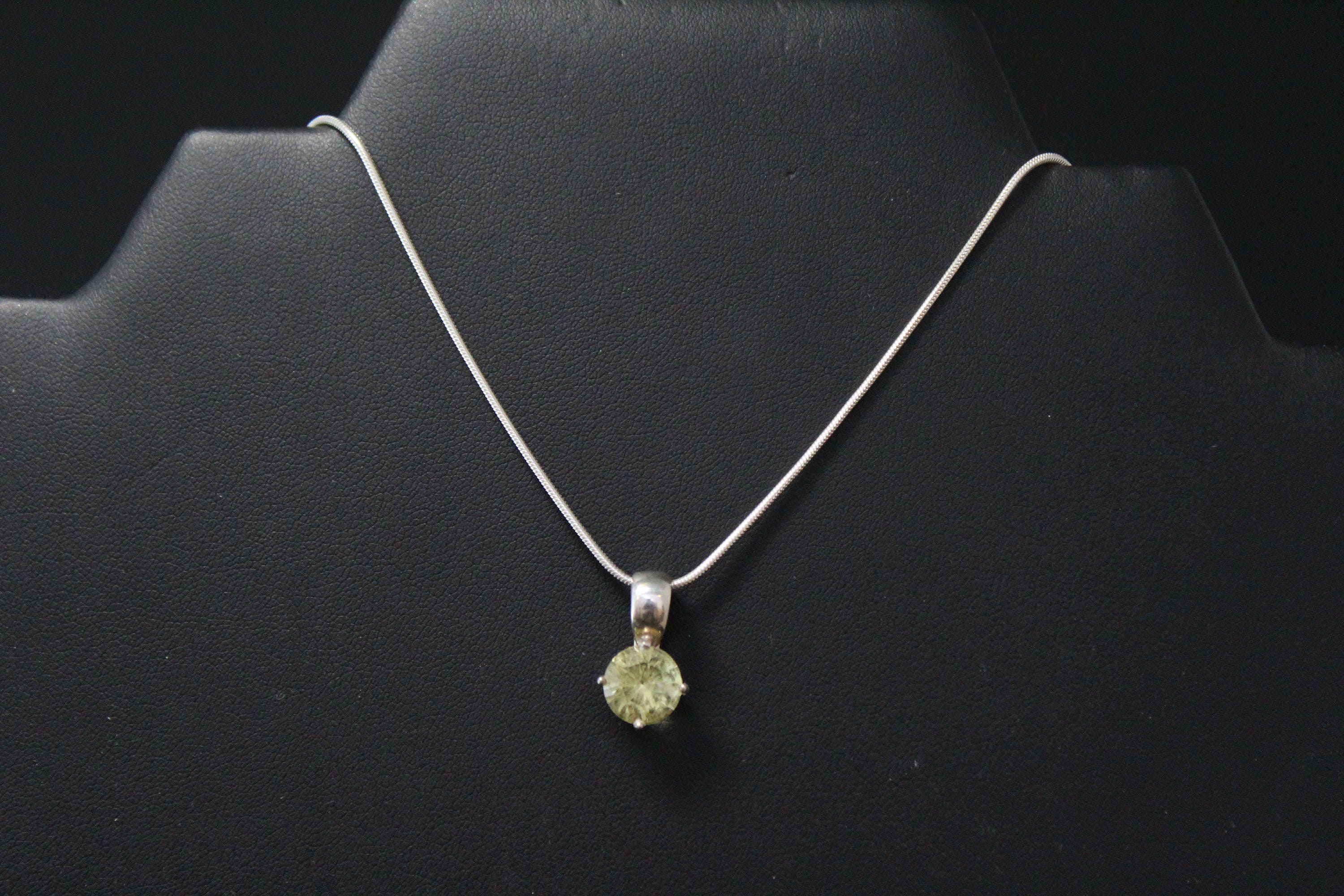 Sterling Silver Lemon Quartz Pendant, Lemon Quartz Jewelry, Sterling