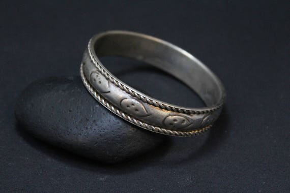 Sterling Silver Bangle Bracelet, Sterling 925 Bangle, Sterling Rope Bangle, Sterling Silver Rope Bracelet, Tibetan Sterling Bangle