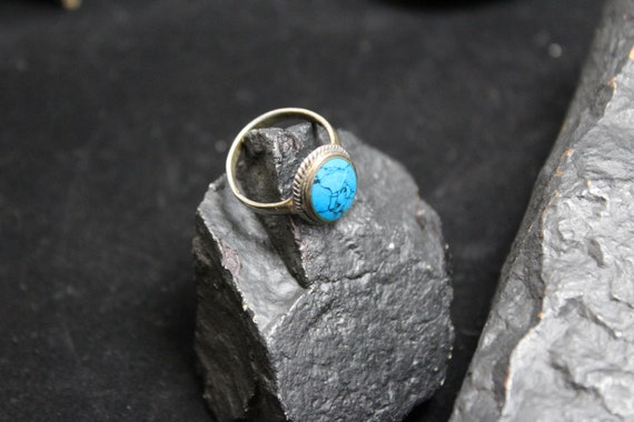 Sterling Silver Oval Turquoise Gemstone Ring, Ova… - image 2