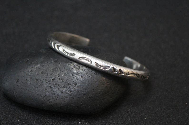 Navajo Bracelet Navajo Stamped Cuff Sterling Tribal Cuff Bracelet Sterling Silver Native American Stamped Cuff Bracelet Navajo Cuff