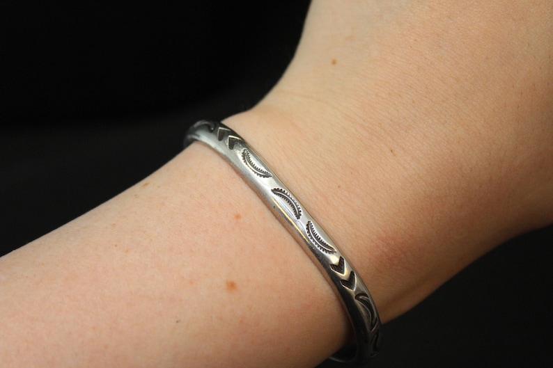 Navajo Bracelet Navajo Stamped Cuff Sterling Tribal Cuff Bracelet Sterling Silver Native American Stamped Cuff Bracelet Navajo Cuff