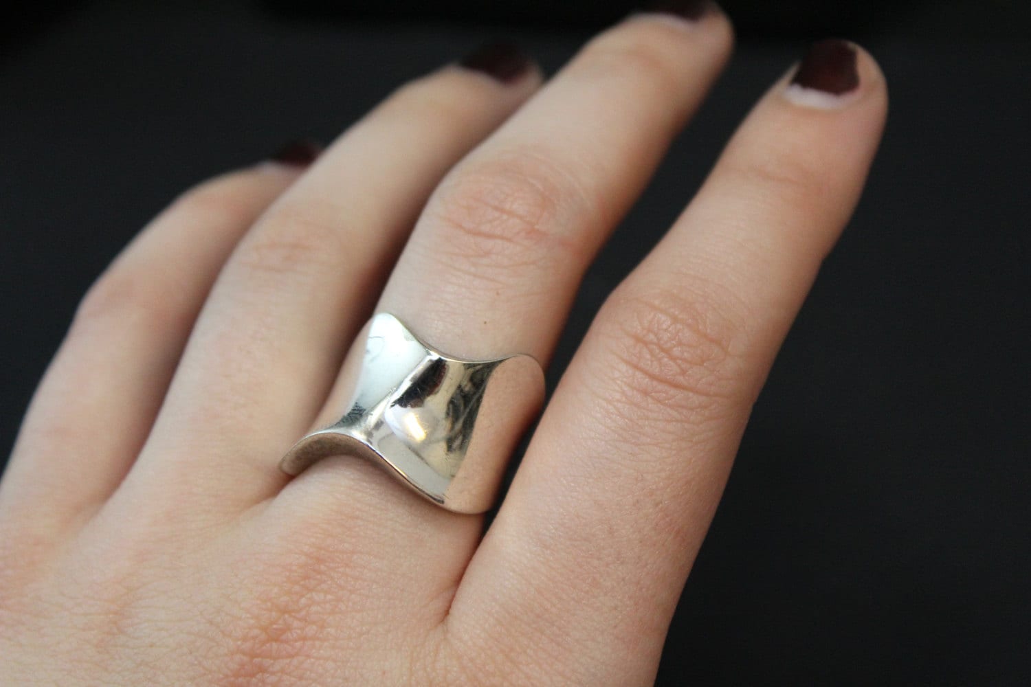 Sterling Modernist Ring, Organic Ring Design, Modern Silver Ring