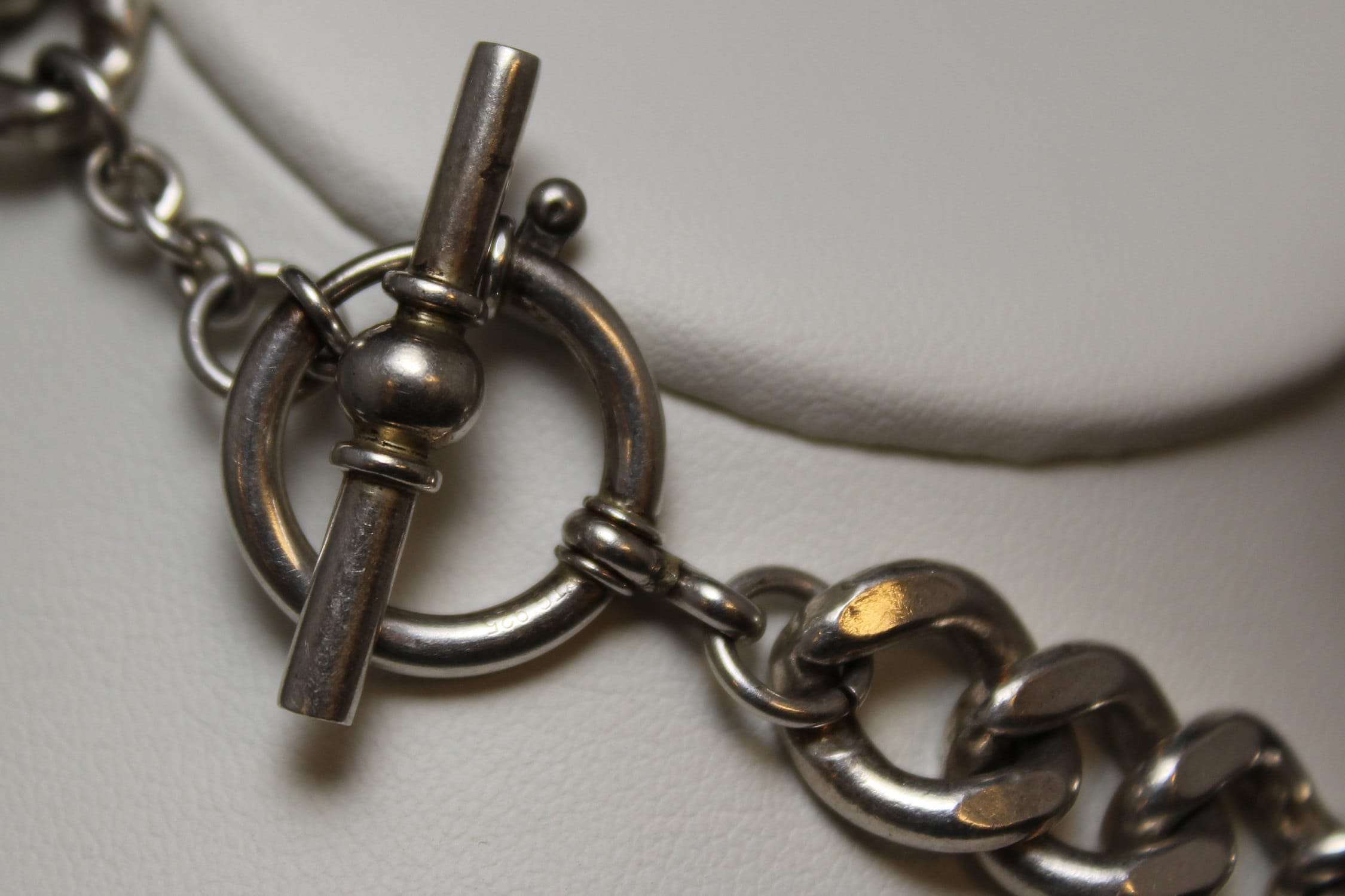 Ralph Lauren Sterling Silver Heavy Watch Collar Necklace with Brown