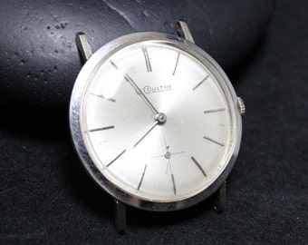 Vintage Le Coultre 14K White Gold Watch Unadjusted Seventeen Jewels 31MM With Second Hand, Vintage Le Coultre Watch, Estate Le Coultre Watch