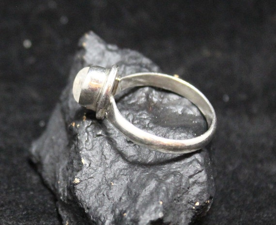 Sterling Silver Moonstone Ring, Simple Silver Boh… - image 3