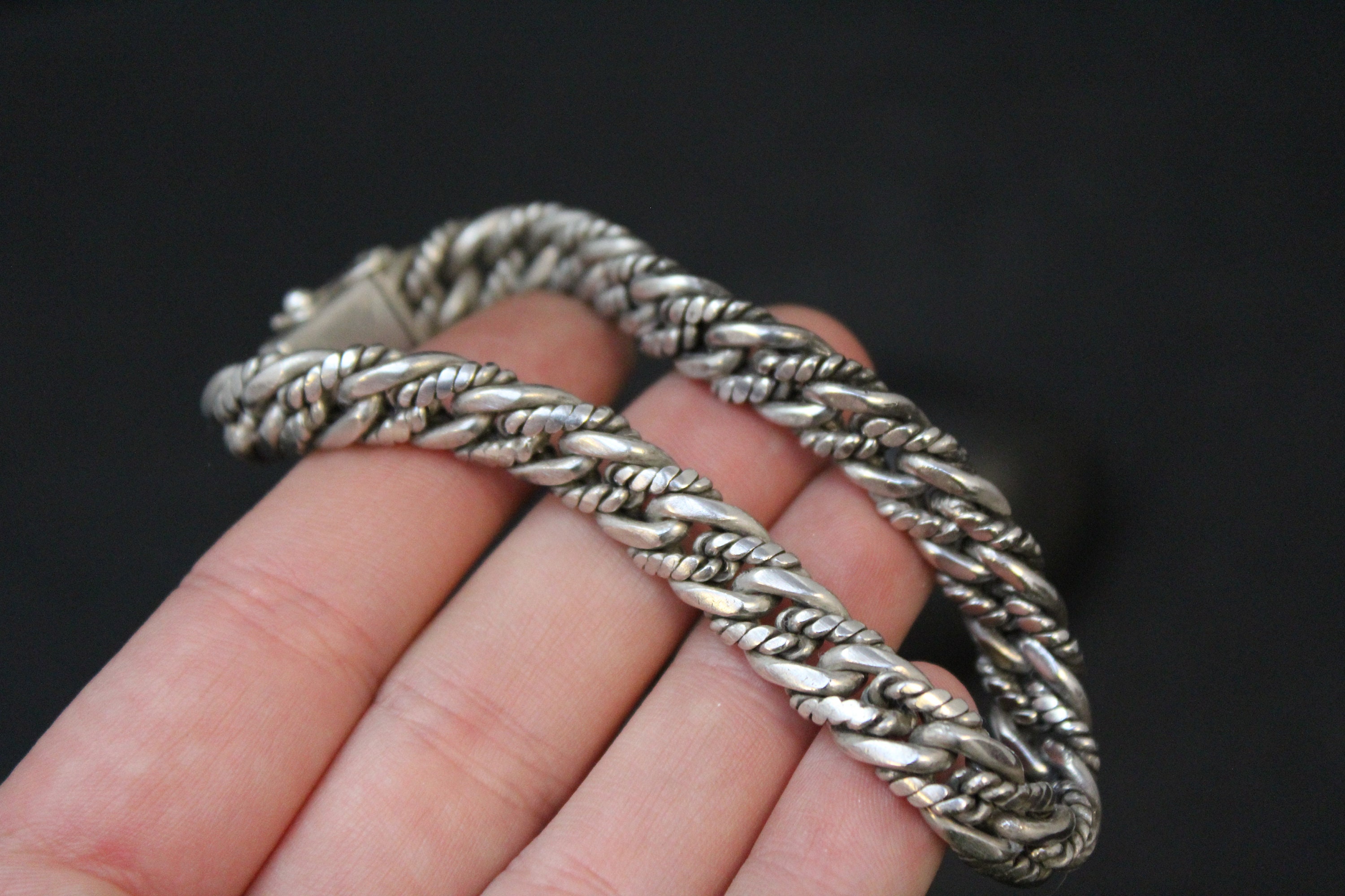 Heavy Sterling Silver Unisex Link Bracelet, Men's Sterling Bracelet ...