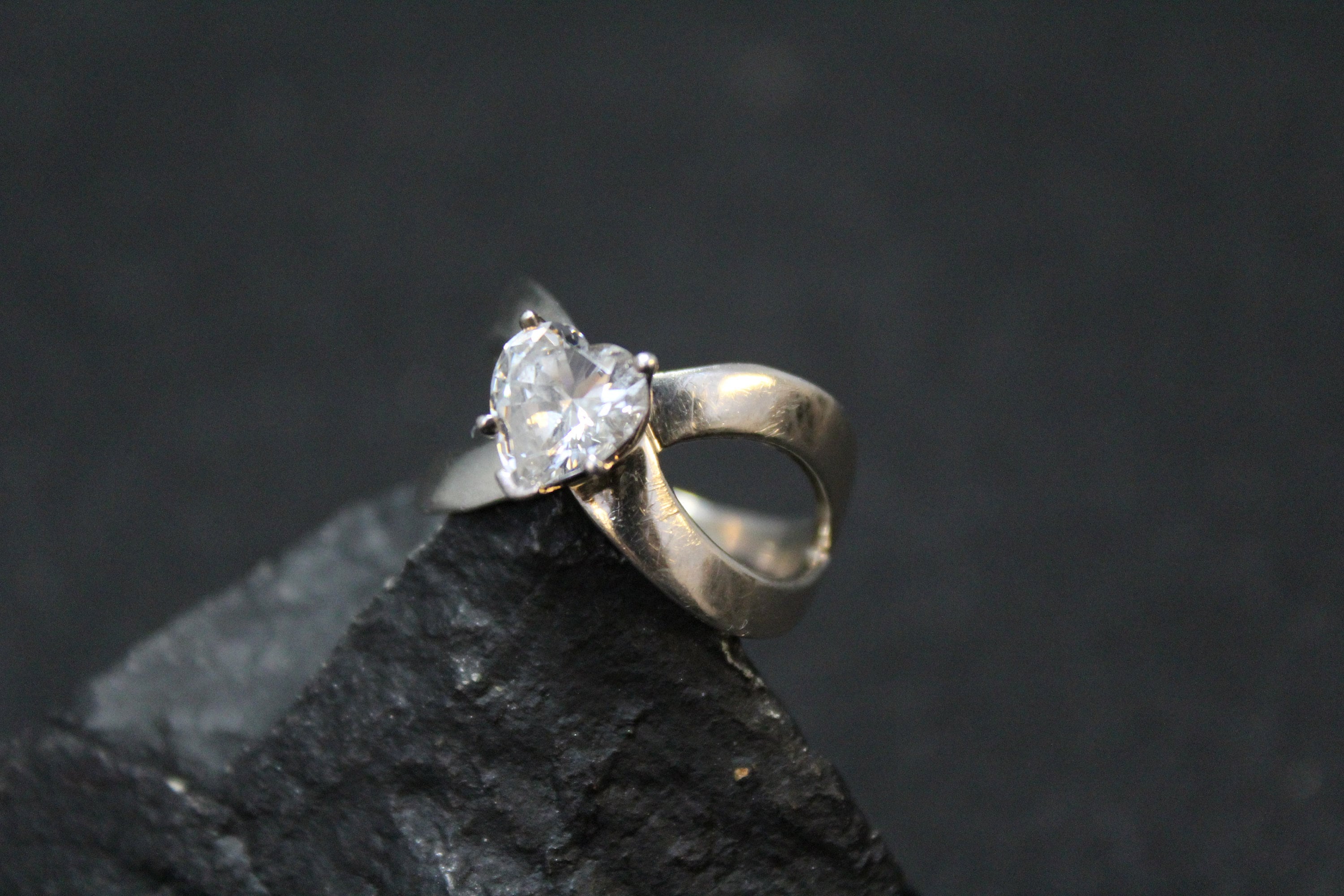 Resize Sterling Silver CZ Heart Ring Custom Listing Reserved for Kim