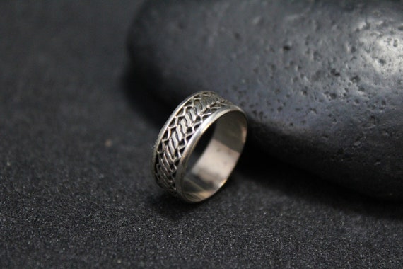 Sterling Silver Band Ring, Sterling Silver Patterned Band Ring, Sterling Patterned Ring, Sterling Band Ring, Sterling