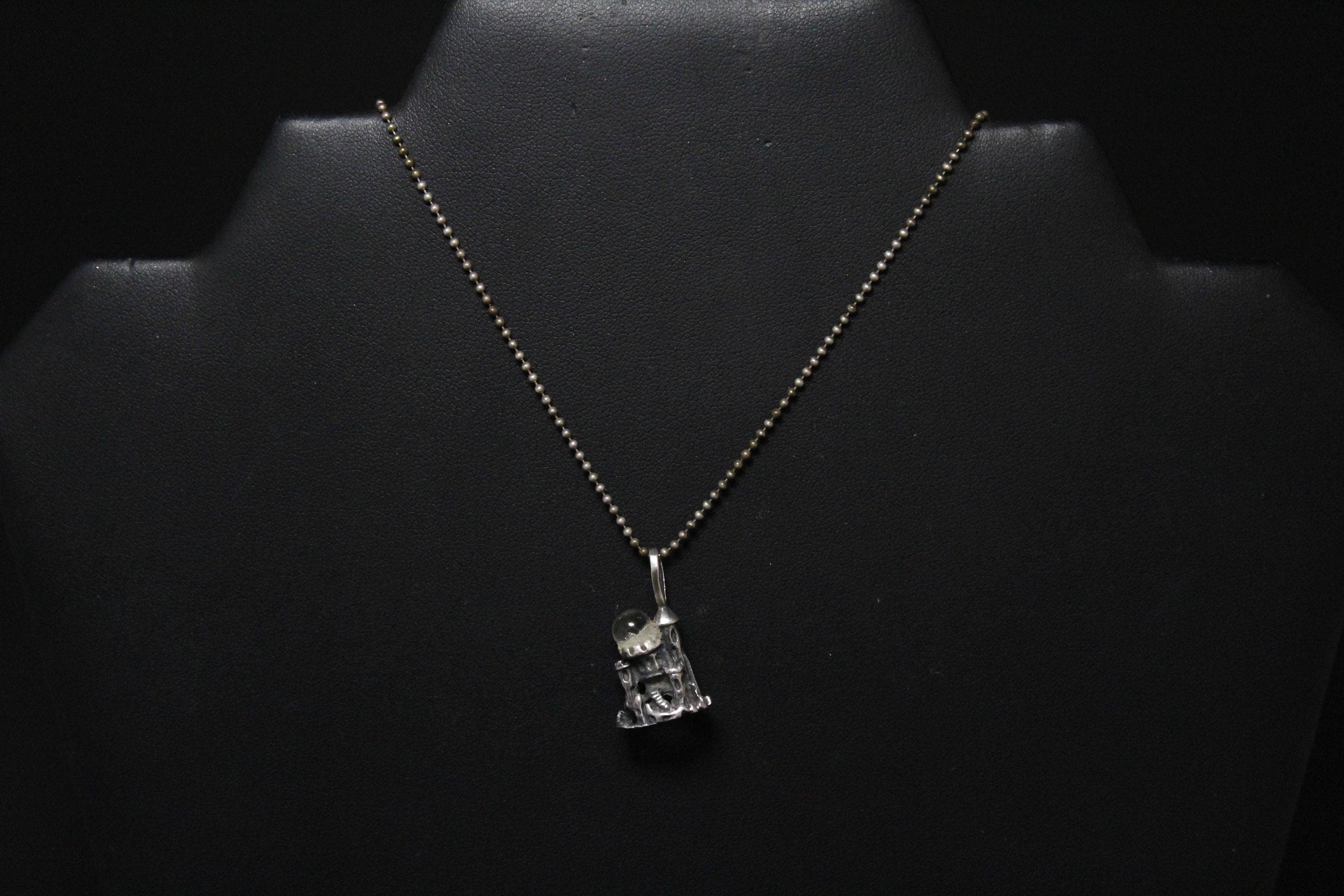Sterling Silver Castle Necklace, Sterling Wizard Necklace, Sterling