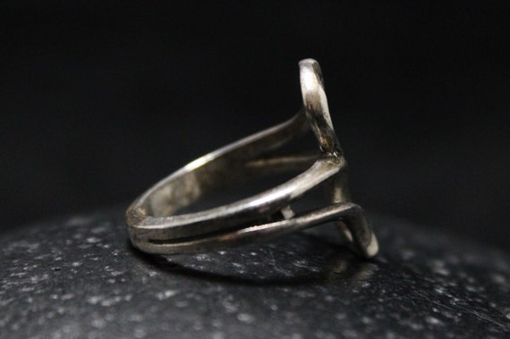Sterling Silver Modernist Swirl Ring, Modern Ster… - image 3