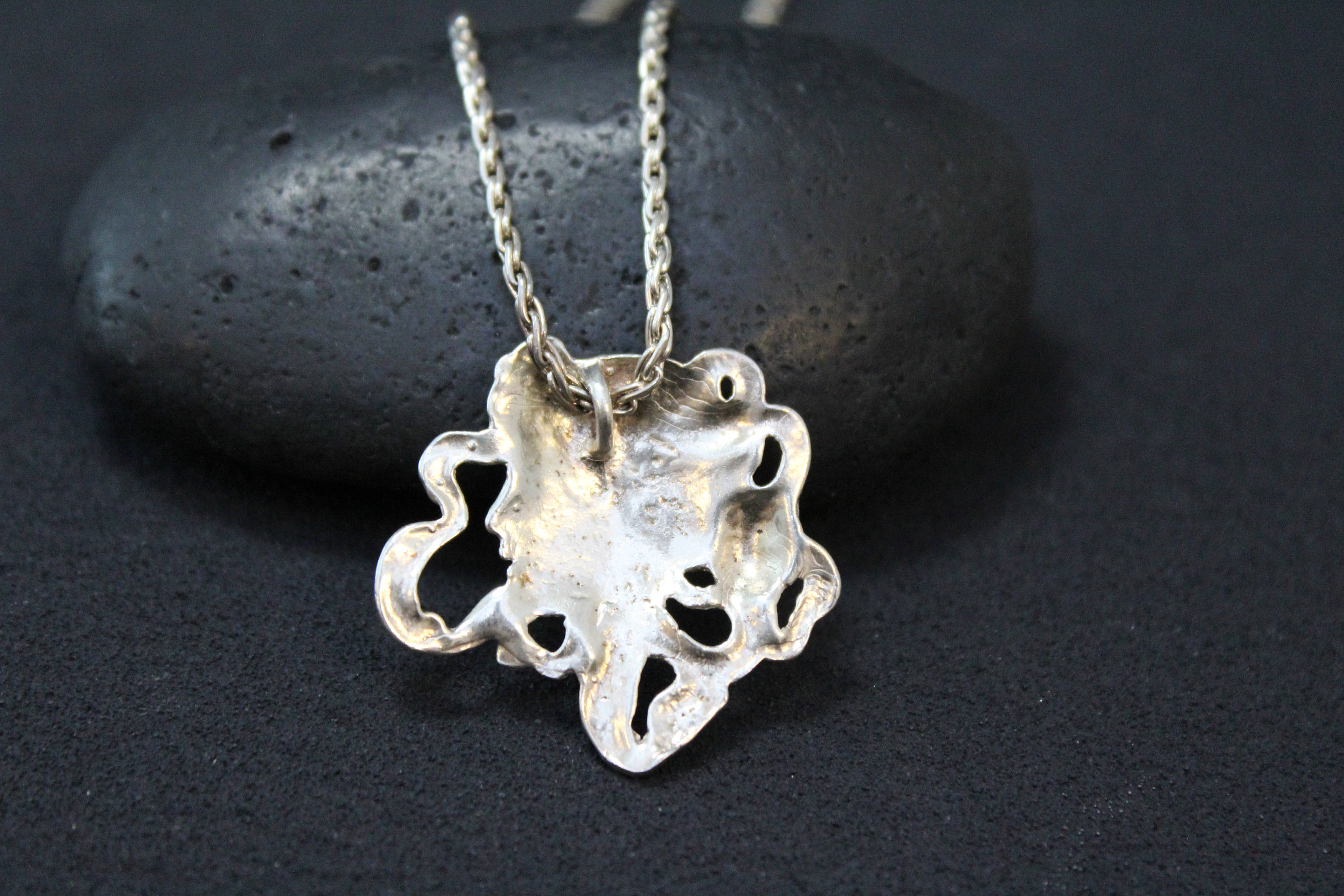 Sterling Silver Goddess Necklace on Long Rope Chain, Sterling Figural