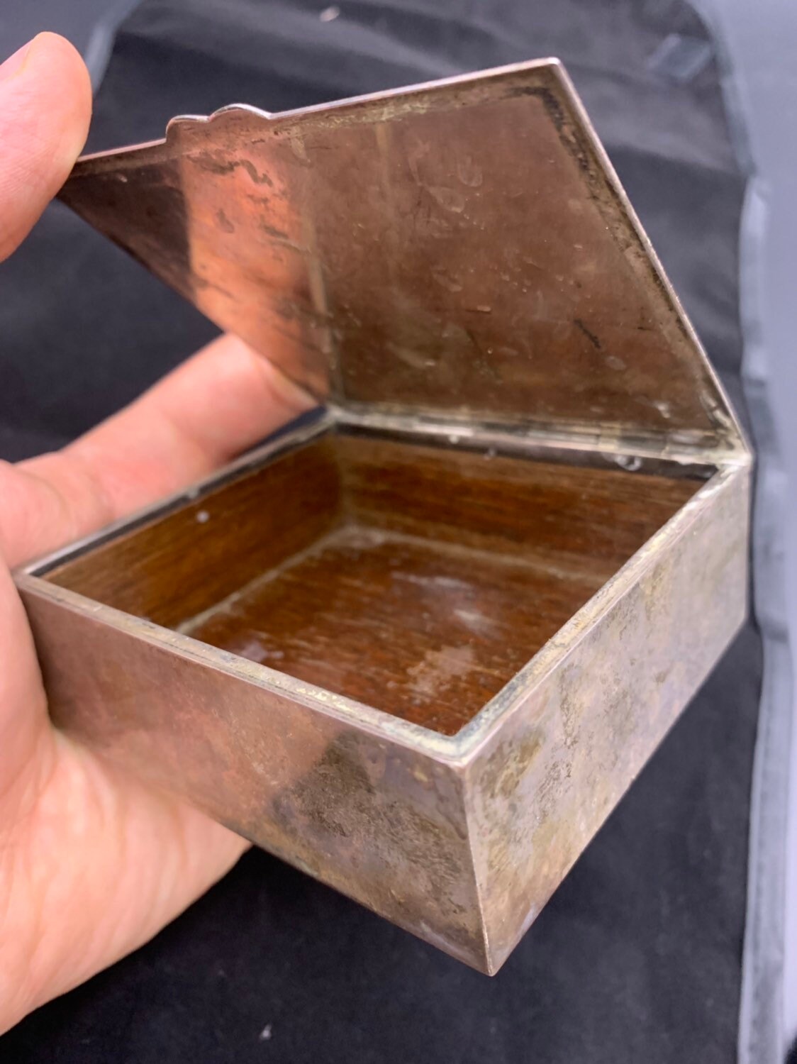 Antique Sterling Silver Storage Box, Large Sterling Trinket Box, Made