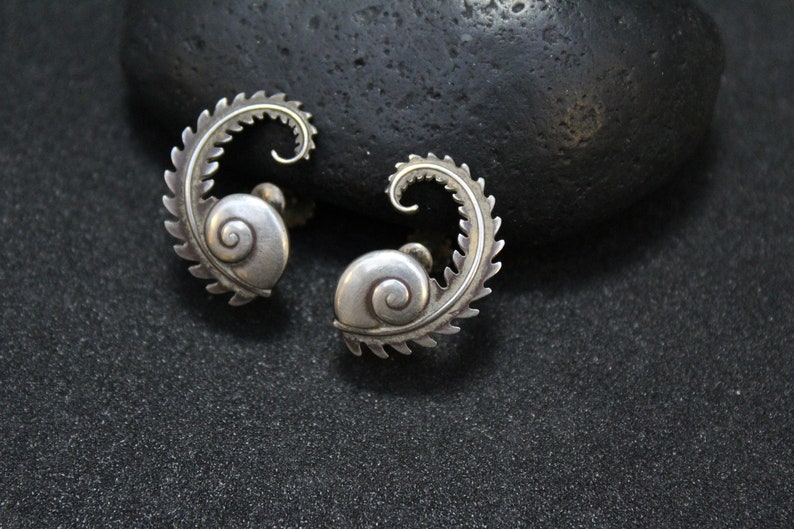 Georg Jensen Sterling Earrings Danish Sterling Earrings Sterling Silver Georg Jensen Snail Wreath Earrings #112 Georg Jensen Earrings
