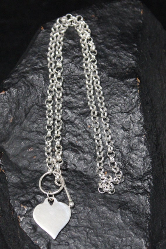 Sterling Silver Toggle Heart Minimalist Chain Nec… - image 3