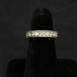Sparkly One Row Cubic Zirconia Silver Ring, Pretty Cubic Zirconia Silver Ring, Elegant One Row CZ Silver Ring