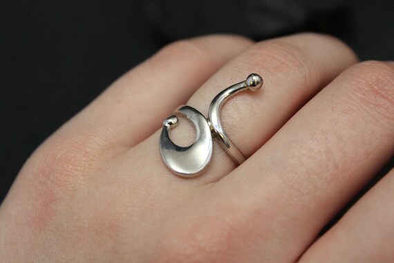 Sterling Silver Modern Swirl Ring, Sterling Swirl… - image 4