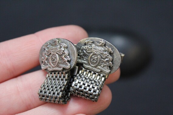 Rare Sterling Silver Seagram Fold Over Cuff Links… - image 3