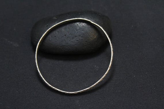 Sterling Silver Floral Pattern Bangle Bracelet, S… - image 2