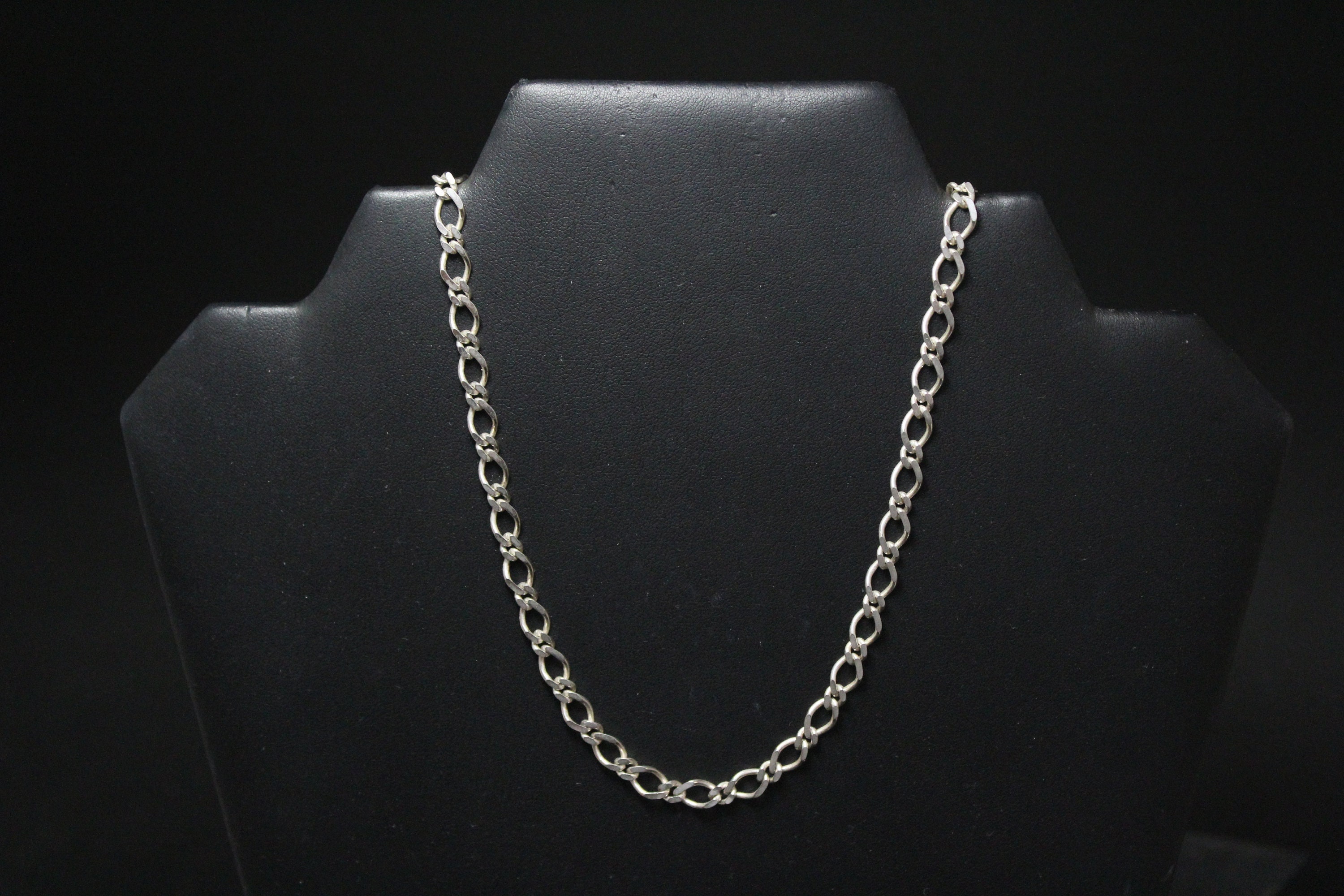 Sterling Silver Curb Link Chain, Silver Flat Link, Sterling Chain