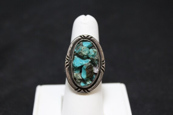Sterling Silver Turquoise Nuggets Ring, Turquoise