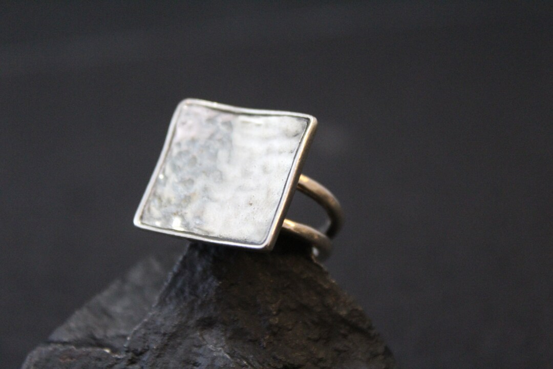 Sterling Silver Retired Designer Silpada Hammered Square